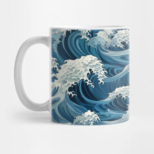 Ephemeral Crests: Hokusai Waves Reimagined Mug